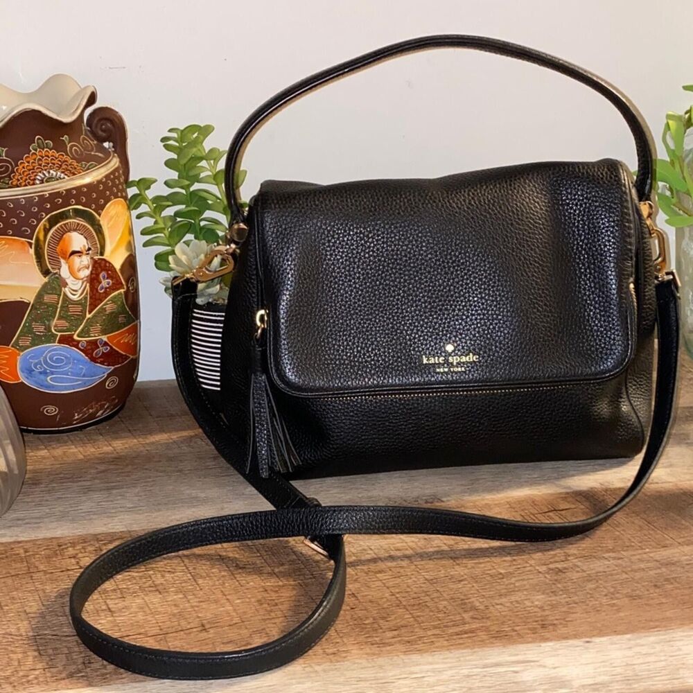 Kate Spade Miri Chester Street Black Pebbled Leather Shoulder Bag Satchel